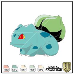 Bulbasaur Fushigidane Satoshi Anime Pokemon Side View SVG