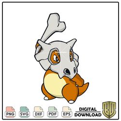 Chibi Orange Anime Cubone Pokemon SVG