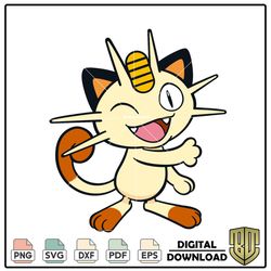 Cute Chibi Anime Pokemon Meowth SVG