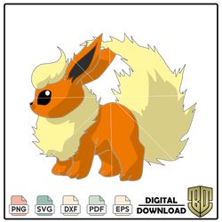 The Flame Pokemon Flareon Anime SVG