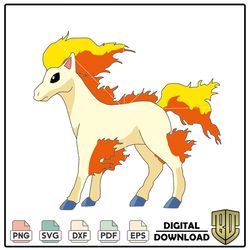 Fire Type Anime Pokemon Ponyta SVG