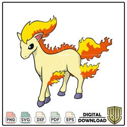 Anime Pokemon Pokedex Ponyta SVG Cutting Files