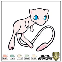 Pokemon Red and Blue Mew Anime Cartoon SVG