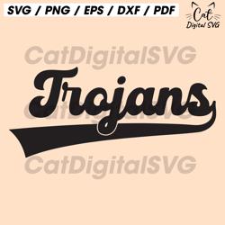 Trojans Baseball Svg, Go Trojans Svg, Retro Sports Jersey Font, Trojans Team Logo. Vector Cut file Cricut, Silhouette