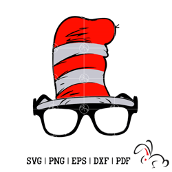 Dr Seuss Cat In The Hat And Sunglasses Svg, Dr Seuss Svg, Cat In The Hat Svg, Sunglasses Svg, Dr Seuss Gifts.