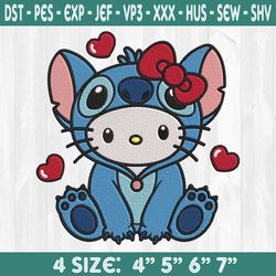 Hello Kitty Stitch Embroidery Designs, Hello Kitty Embroidery Designs, Stitch Embroidery, Valentine Embroidery Designs