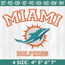 Miami Dolphins Embroidery Designs, Football Logo Embroidery Designs, NFL Logo Embroidery Designs