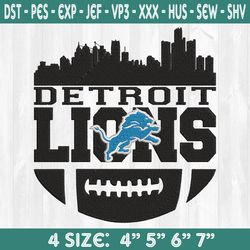 Detroit Lions Skyline Embroidery Designs, NFL Logo Embroidery Designs, NFL Champions Embroidery, Superbowl Embroidery