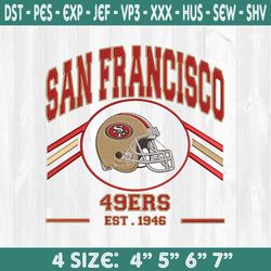 San Francisco 49ers Embroidery Designs, 49ers Embroidery ,NFL Embroidery, NFL Champions Embroidery, Superbowl 2024
