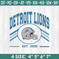 Detroit Lions est 1930 Embroidery Designs,NFL Embroidery, NFL Champions Embroidery, Superbowl 2024 Embroidery