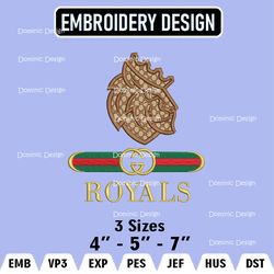 NCAA Queens University Royals Embroidery Designs, Guc.ci Logo Embroidery Files, Machine Embroidery Pattern