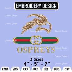 NCAA North Florida Ospreys Embroidery Designs, Guc.ci Logo Embroidery Files, Machine Embroidery Pattern