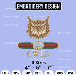 NCAA Kennesaw State Owls Embroidery Designs, Guc.ci Logo Embroidery Files, Machine Embroidery Pattern