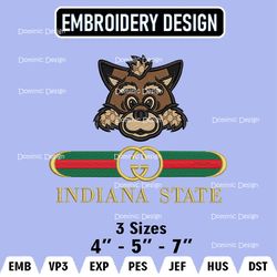 NCAA Indiana State Sycamores Embroidery Designs, Guc.ci Logo Embroidery Files, Machine Embroidery Pattern