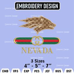 NCAA Nevada Wolf Pack Embroidery Designs, Guc.ci Logo Embroidery Files, Machine Embroidery Pattern