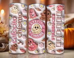 3D Spooky Conchas Inflated Tumbler Wrap, Mexican Pan Dulce Ghost Tumbler, Puffy Halloween Conchas Ghost Tumbler