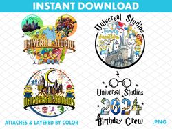 Universal Studios Png Bundle, Family Trip 2024 Png, Universal Studios Trip, Family Vacation 2024 Png, Design For T-Shirt