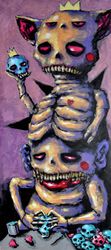 Mr. Doll Maker. Zombie painting original art, Horror Dark art creepy Contemporary Outsider Art. Acrylic