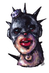 Mr. Ejik. Zombie painting original art, Horror Dark art creepy Contemporary Outsider Art. Acrylic, paper
