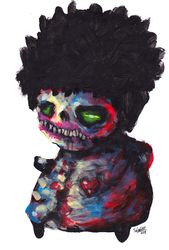 Mr. Zombie Voodoo. Zombie painting original art, Horror Dark art creepy Contemporary Outsider Art. Acrylic, paper