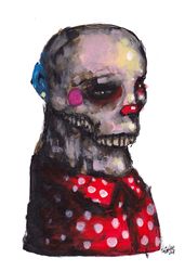 Mr. Gorohi. Zombie painting original art, Horror Dark art creepy Contemporary Outsider Art. Acrylic, paper