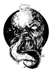 Mr. Black shupalca. Zombie painting original art, Horror Dark art creepy Contemporary Outsider Art. Acrylic, paper