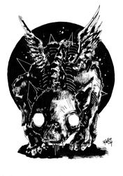 Mr. Kotikus ink. Zombie painting original art, Horror Dark art creepy Contemporary Outsider Art. Acrylic, paper
