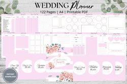Wedding Planner – Printable Wedding Planner Pages | Wedding Planning Book | Wedding Plan Bundle | Wedding Planning Check