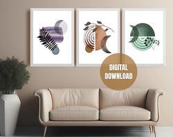 Printable Set of 4 Boho Wall Art Posters, Neutral Modern Wall Art, Boho Art Prints, Digital Download