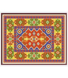 Doll House Carpet - Cross Stitch Pattern - PDF Antique Miniature for Needlepoint - Dolls Rug - Geometric Embroidery