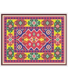 Making Miniature Oriental Rugs and Carpets - Cross Stitch Pattern - PDF Counted Doll House Rug - Geometric Embroidery