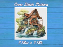 The House by the River - Cross Stitch Pattern - PDF Counted The House is Wooden - Fabulous Fantastic Magical House