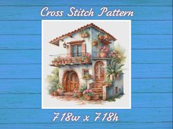 Cottage Cross Stitch Pattern PDF Counted House Village - Fabulous Fantastic Magical Little House in Garden 834 718