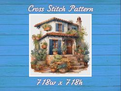 Cottage Cross Stitch Pattern PDF Counted House Village - Fabulous Fantastic Magical Little House in Garden 854 718