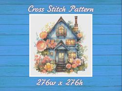Cottage Cross Stitch Pattern PDF Counted House Village - Fabulous Fantastic Magical Little House in Garden 866 276