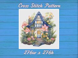 Cottage in Flowers Cross Stitch Pattern PDF Counted House Village - Fabulous Fantastic Magical House in Garden 761 276