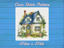House Village Cross Stitch Pattern PDF Counted House in Garden - Fabulous Fantastic Magical Little Cottage House 691 276