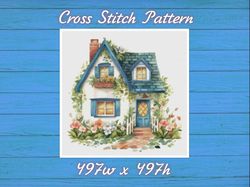 House in Garden Cross Stitch Pattern PDF Counted House Village - Fabulous Fantastic Magical Little Cottage 705 497