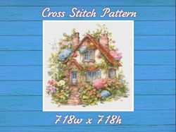 Cottage Cross Stitch Pattern PDF Counted House Village 864 718