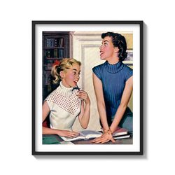 "Library Lust" 1940s Pinup queer artwork on Matte Paper Art Print