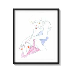 WLW Love Intimate painting Queer artwork on Matte Paper Art Print