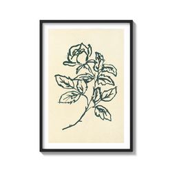 Old rose vintage sketch on Matte Paper Print