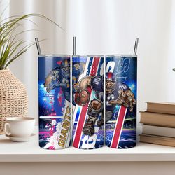 3D Inflated New York Giants Tumbler Png, 3D Inflated Football Team 20 oz Tumbler Wrap PNG, Football Tumbler Wrap PNG