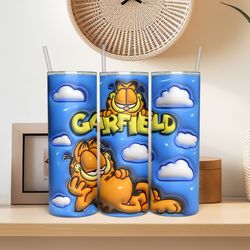 Garfield tumbler wrap, Garfield Cat Tumbler PNG, Cartoon Tumbler, Tumbler PNG, 20oz Skinny Tumbler, Sublimation