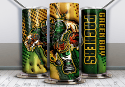 Green Bay Packers 3D Inflated 20oz PNG, 3D Inflated Green Bay Packers Tumbler Png, Football Tumbler Wrap PNG
