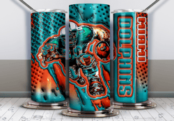 Miami Dolphins 3D Inflated 20oz PNG, 3D Inflated Miami Dolphins Tumbler Png, Football Tumbler Wrap PNG