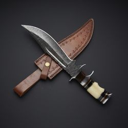 DOUBLE GUARD BOWIE craft knife  personalized knife with leather sheath