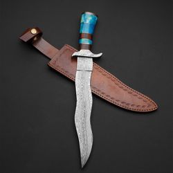 NEELA KRIS DAGGER custom  Damascus handmade  knife with leather sheath