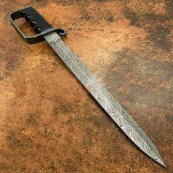 Handmade Damascus Steel Sword for Historical Figure, Military Viking Sword Gifts with leather sheath