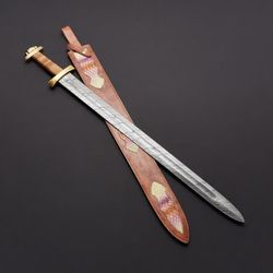 Custom Handmade Damascus sword , VIKING Sword Damascus Steel , Best Gift for Him gift for father | gift